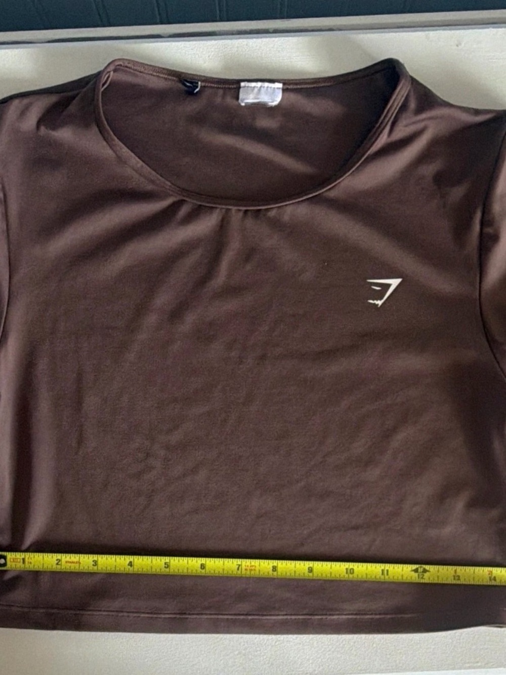 Gymshark brown/mauve cropped short sleeve gym tee short, women’s M/L